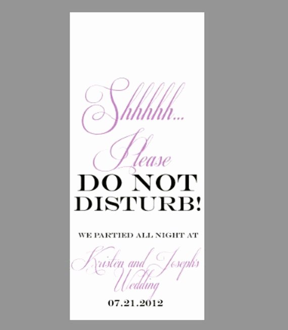 Do Not Disturb Sign Templates Awesome Items Similar to Wedding Do Not Disturb Sign Door Hanger