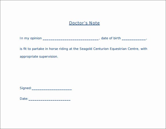 Doctor Excuse Note Template Fresh 13 Doctors Note Templates Fake &amp; Excuse Samples