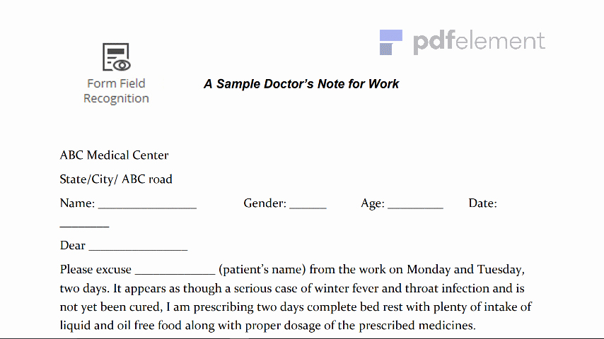 Doctor Excuse Template for Work Fresh Doctors Note for Work Template Download Create Fill and