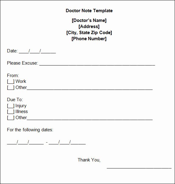 Doctor Excuse Template for Work Inspirational 5 Free Fake Doctors Note Templates