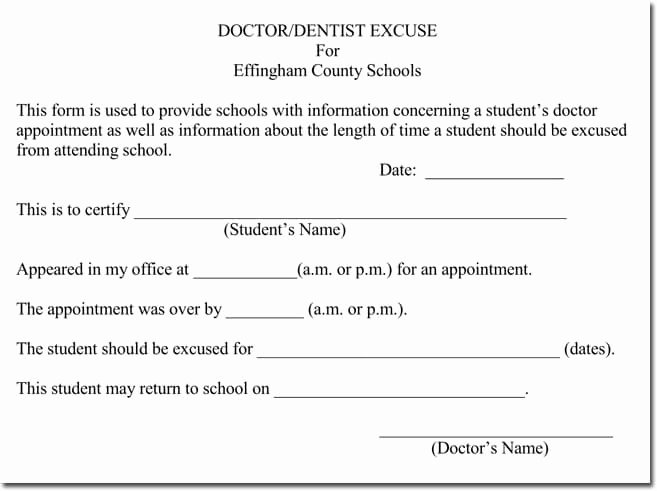 Doctor Excuse Template for Work Luxury Doctor S Note Templates 28 Blank formats to Create