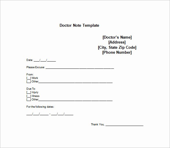 Doctor Note Template Pdf Awesome 12 Doctor Note Templates for Work Pdf Word Apple