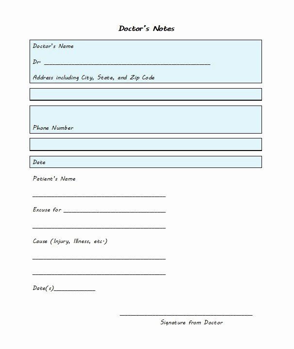 Doctor Note Template Pdf Beautiful 27 Free Doctor Note Excuse Templates Free Template