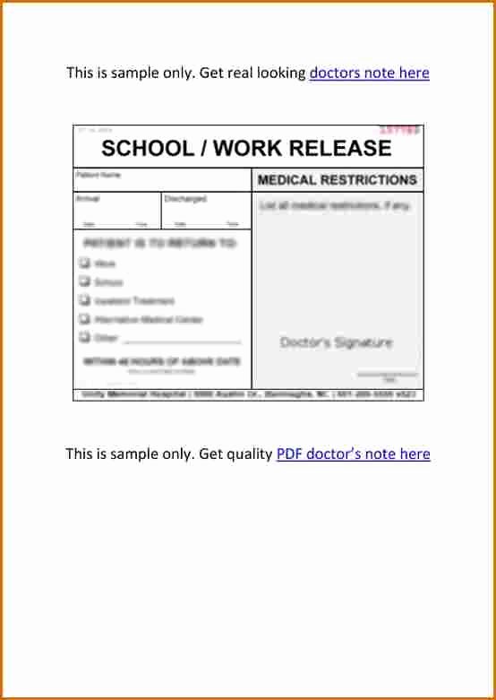Doctor Note Template Pdf Luxury 7 Doctors Note Template Pdf