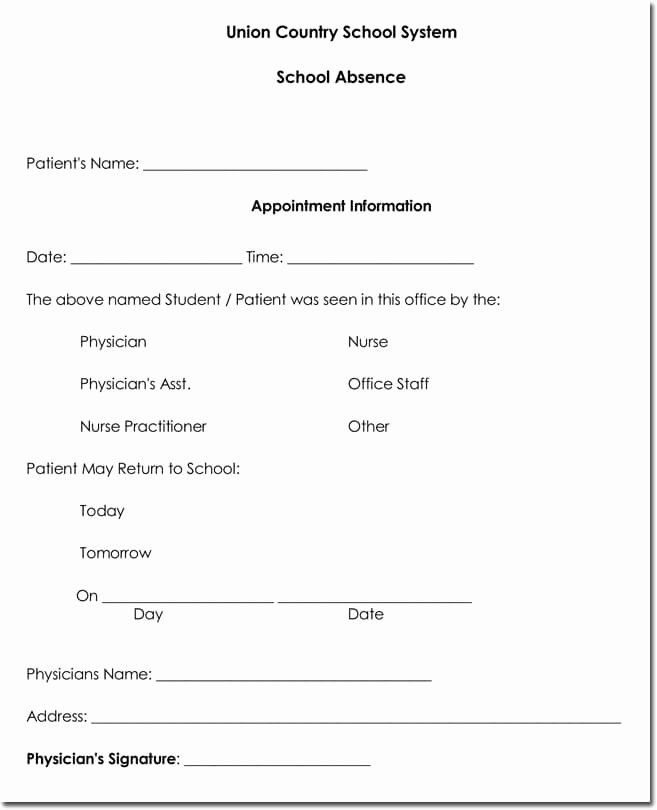 Doctor Notes for School Templates Beautiful Doctor S Note Templates 28 Blank formats to Create