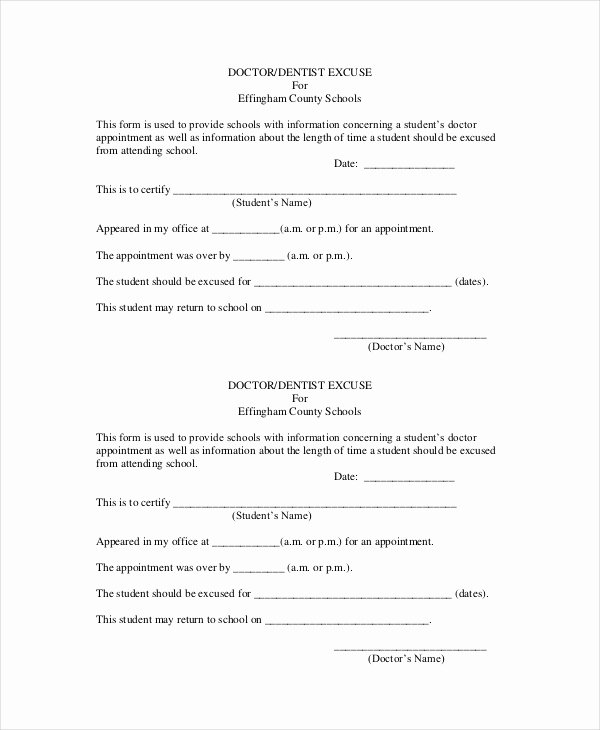 Doctor Notes for School Templates Fresh Doctors Note Template for School 6 Free Word Pdf
