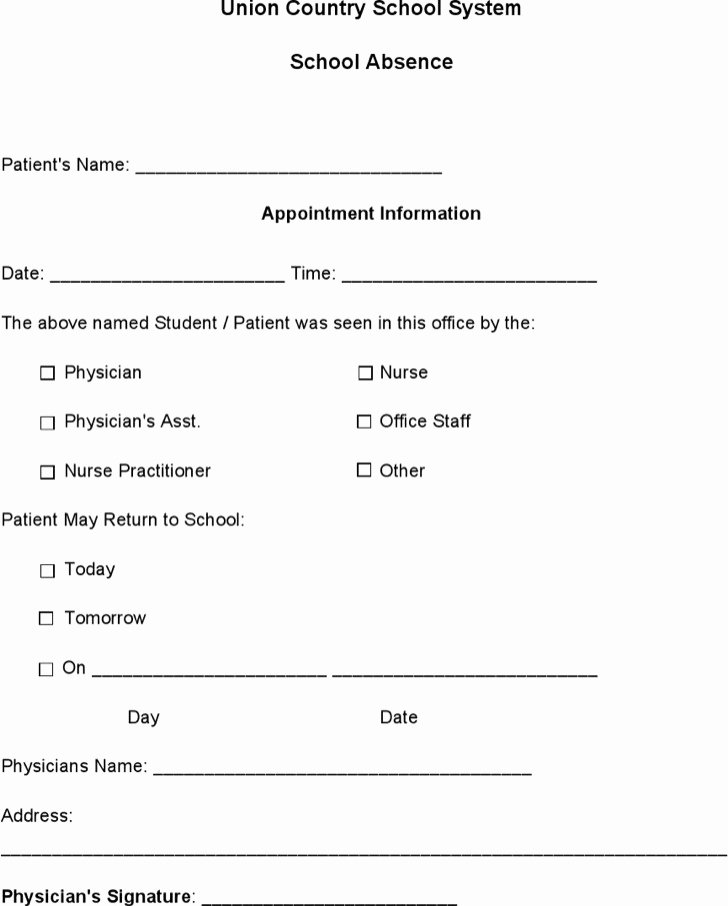 Doctors Note for School Template Beautiful 25 Doctors Note Templates Free Download