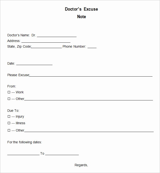 Doctors Note for School Template Inspirational Fake Doctors Note Template for Work or School Pdf