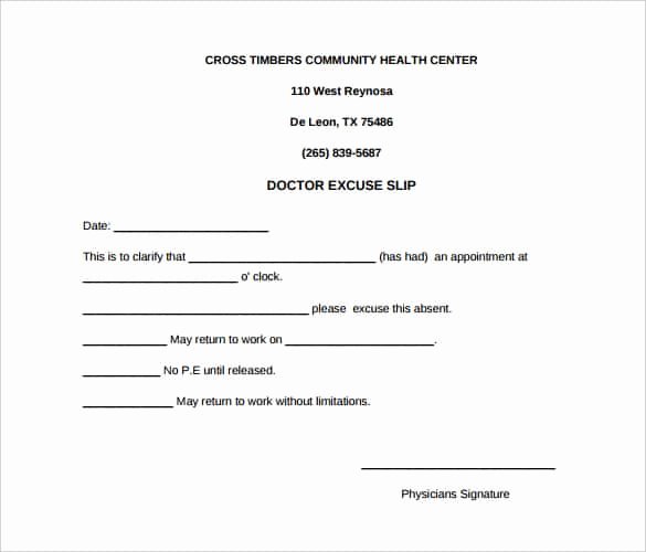 Doctors Note for Work Template Fresh 4 Printable Doctor S Note for Work Templates Pdf Word