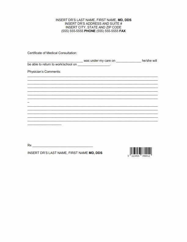 Doctors Note for Work Template New Best Fake Doctors Notes Download Chfedlongk