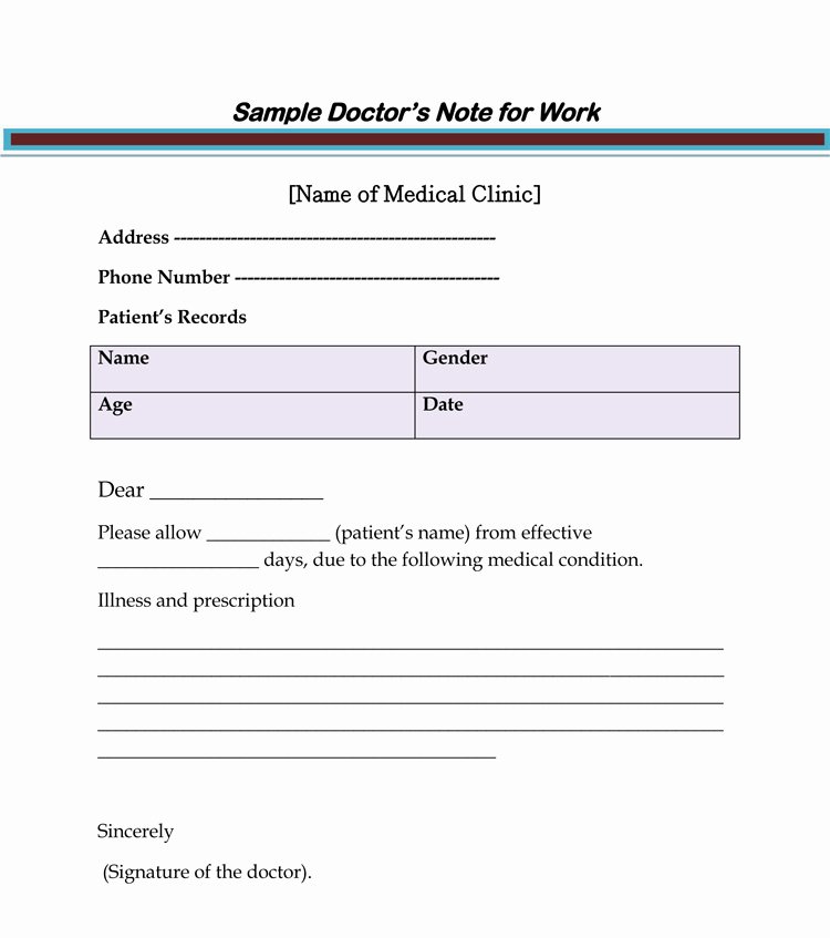 Doctors Note Template Free Best Of 36 Free Fill In Blank Doctors Note Templates for Work