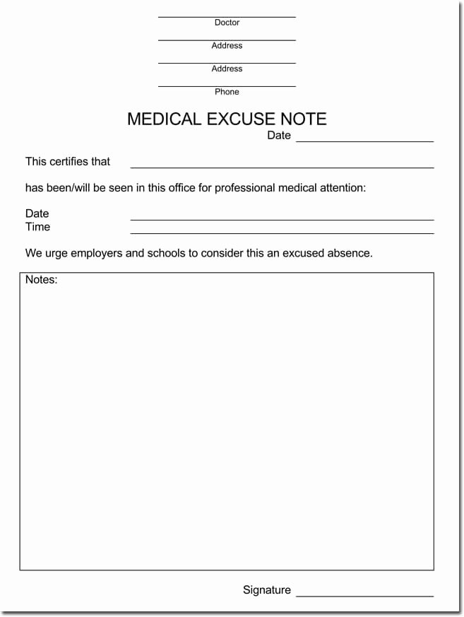 Doctors Note Template Pdf Best Of Doctor S Note Templates 28 Blank formats to Create