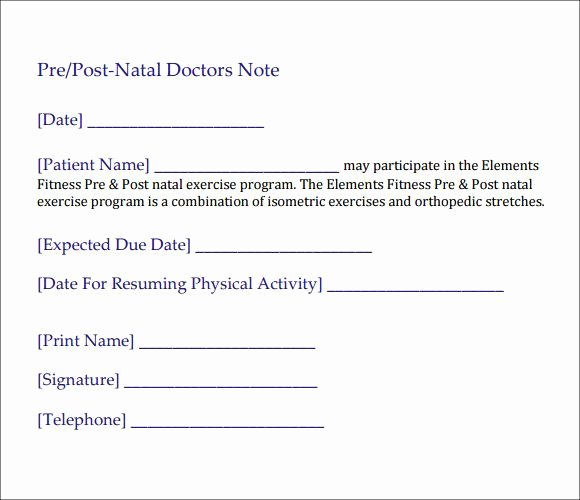 Doctors Note Template Pdf New 10 Doctor Note Templates