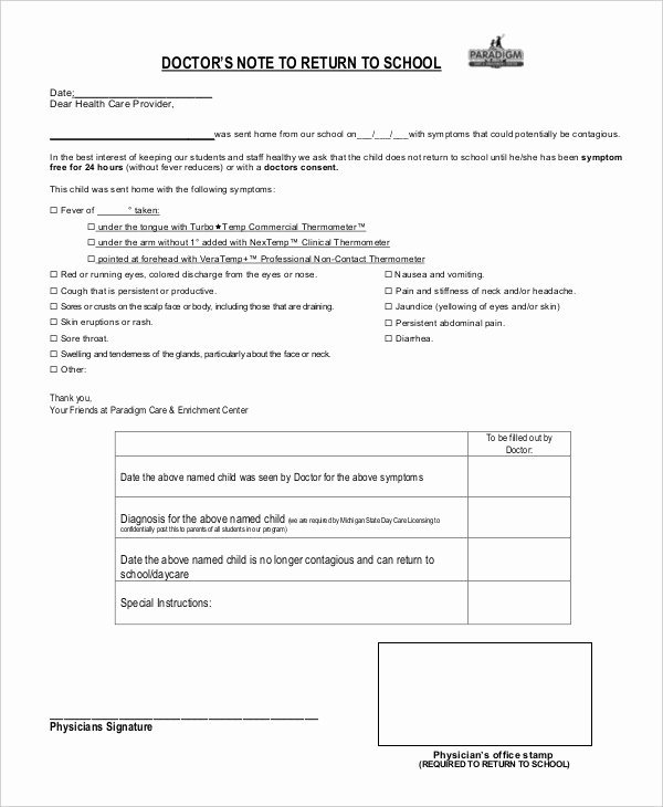 Doctors Note Template Word Best Of Doctors Note Template 8 Free Word Pdf Documents