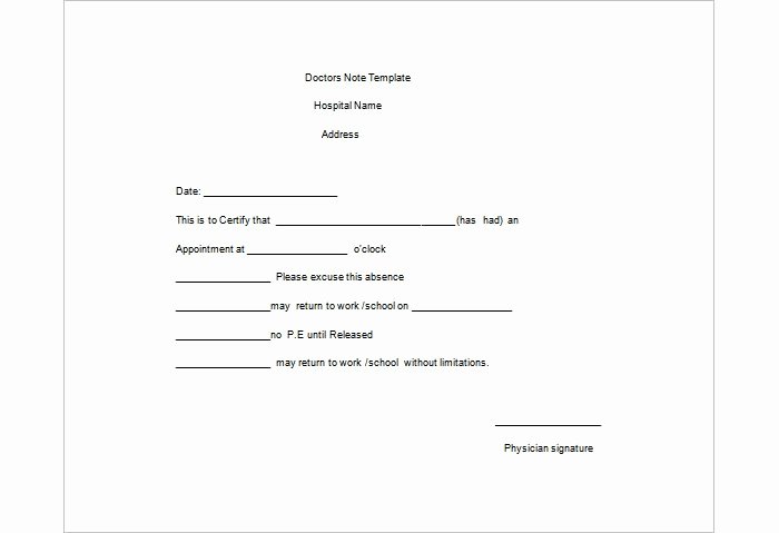 Doctors Notes for School Template Awesome 25 Free Printable Doctor Notes Templates for Work Updated