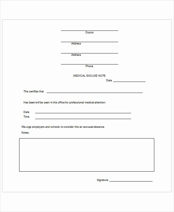 Doctors Notes for School Template Lovely 37 Free Doctors Note Templates