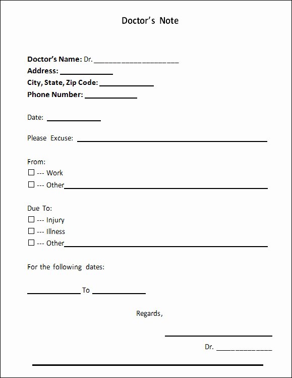 Doctors Notes for School Template New 8 Best Of Blank Printable Doctor Note Pdf Fake