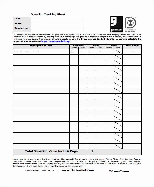 Donation form Template Pdf Best Of 29 Of Goodwill Donation List Template