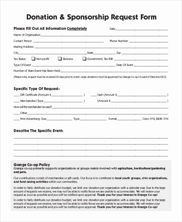 Donation Request forms Template Elegant 10 Sample Donation Request forms Pdf Word