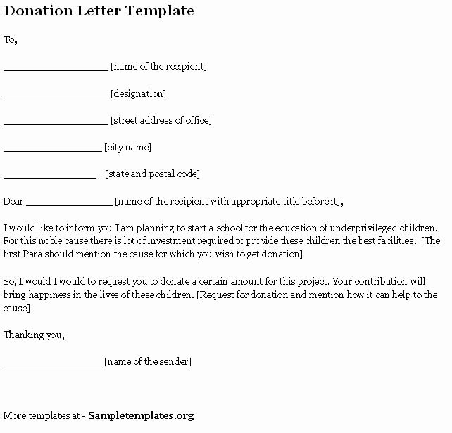 Donation Request Letter Template Beautiful Donation Letter Template Sample Letters
