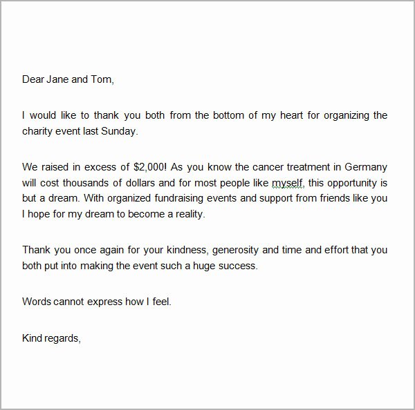 Donation Thank You Letter Template Beautiful Free 10 Thank You Letters for Donation Samples In Pdf