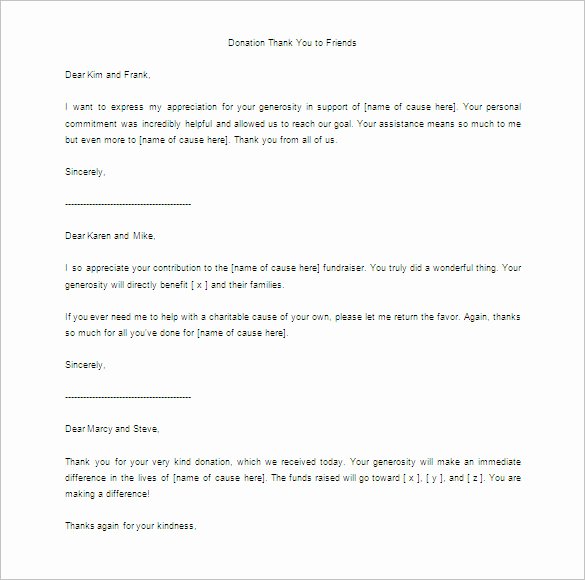 Donation Thank You Letters Templates Beautiful Thank You Letter for Donation – 10 Free Word Excel Pdf