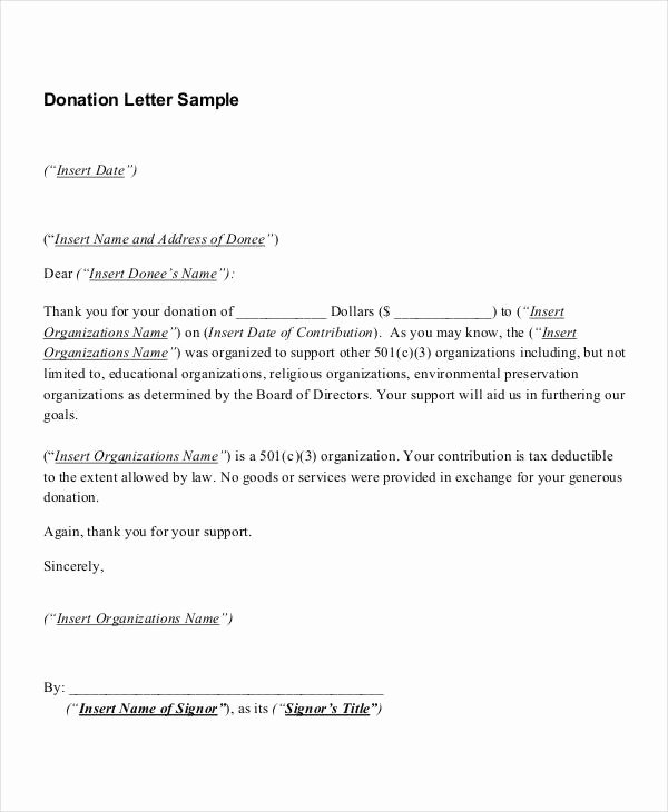 Donor Thank You Letter Template Fresh Donation Thank You Letter 6 Free Word Pdf Documents