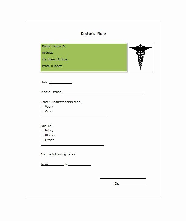 Dr Notes for Work Template Unique 25 Free Doctor Note Excuse Templates Template Lab