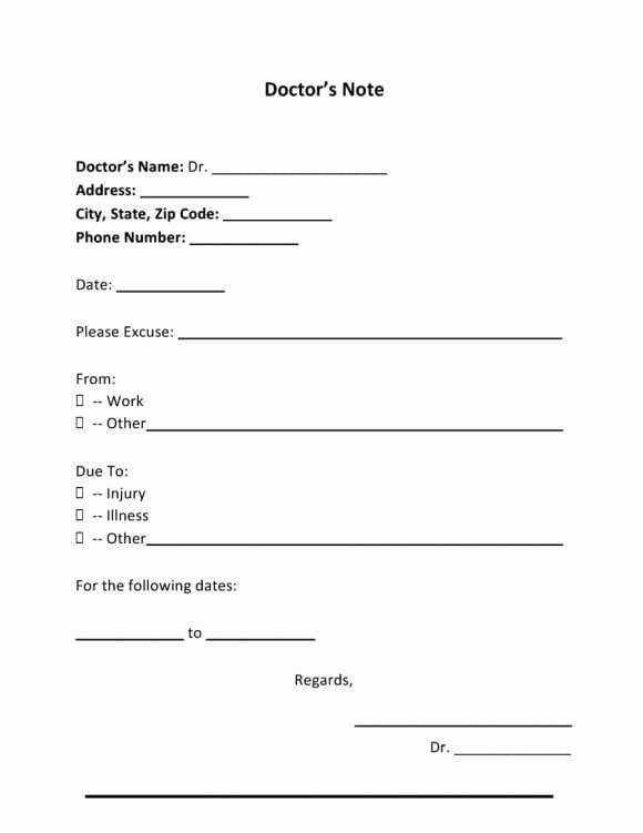Dr Notes for Work Template Unique 42 Fake Doctor S Note Templates for School &amp; Work