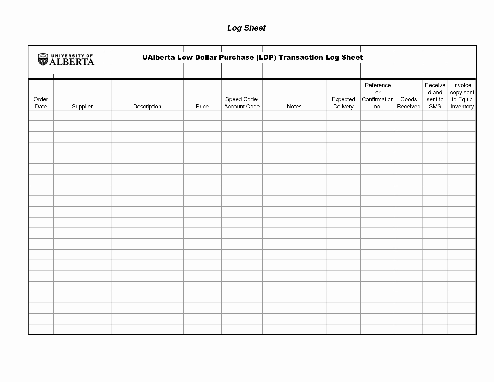 Driver Log Sheet Template Awesome 27 Of Package Log Template