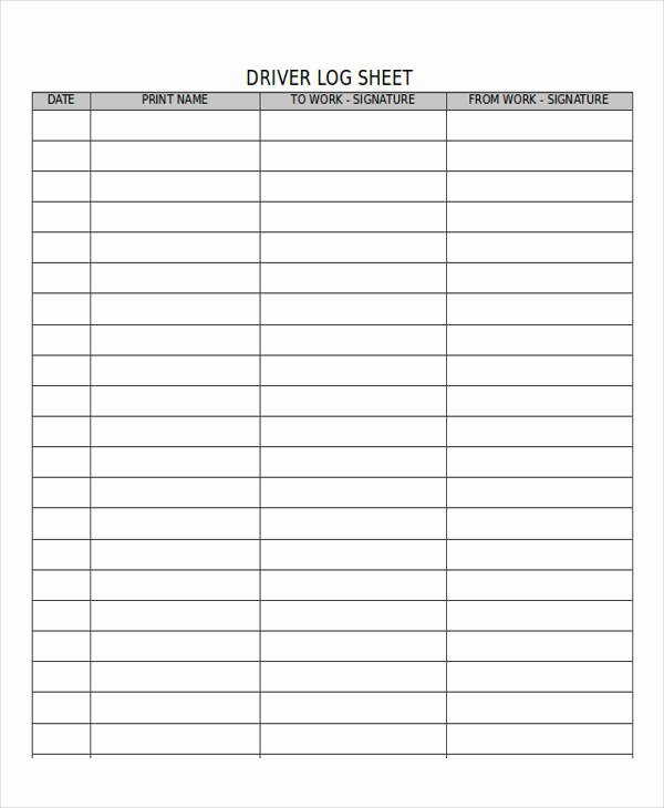 Driver Log Sheet Template Awesome 28 Log Templates In Excel