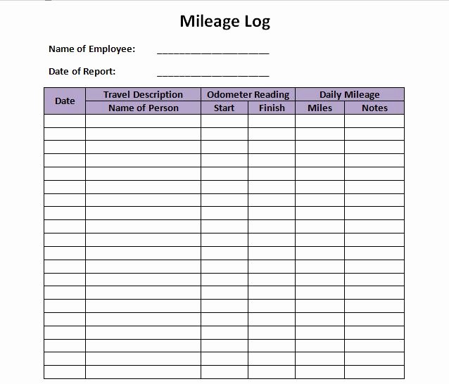 Driver Log Sheet Template Awesome 30 Printable Mileage Log Templates Free Template Lab