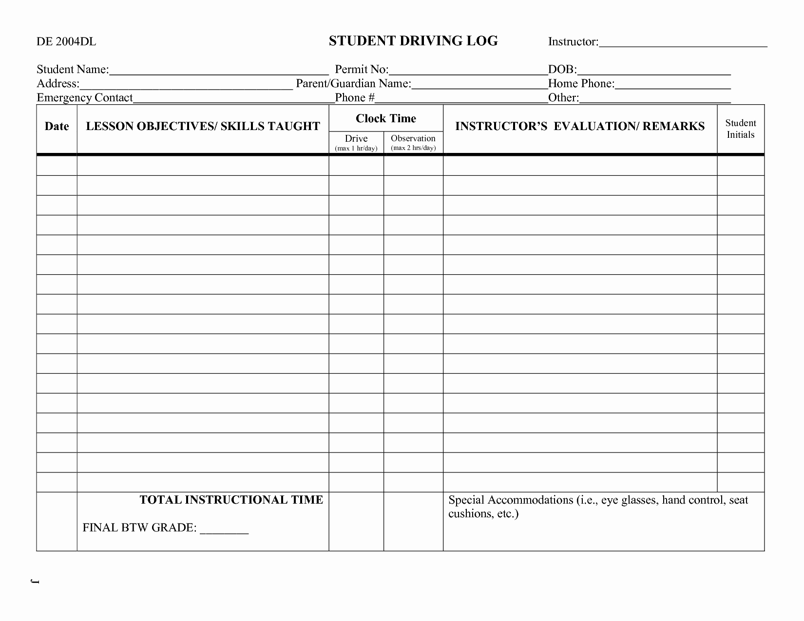 Driver Log Sheet Template Best Of 25 Of Student Driving Log Template