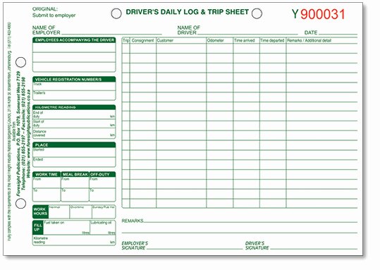 Driver Log Sheet Template Fresh Truck Driver S Daily Log and Vehicle Check