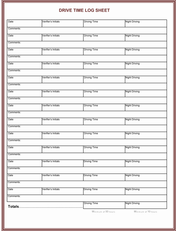 Driver Log Sheet Template Luxury 5 Log Sheet Templates for Microsoft Word and Excel