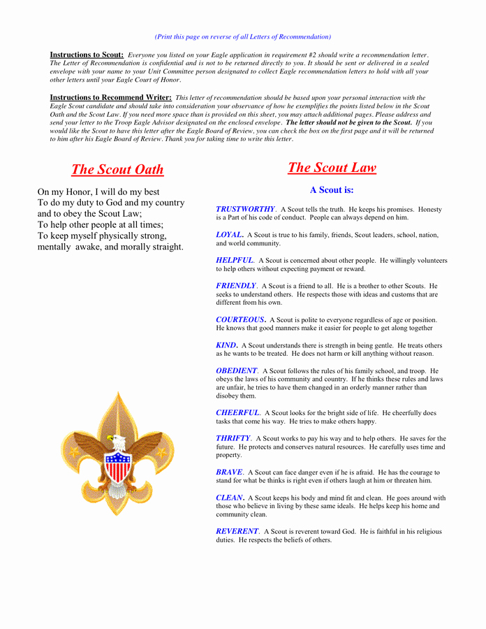 Eagle Scout Recommendation Letter Template Awesome Eagle Scout Reference Letter Template In Word and Pdf