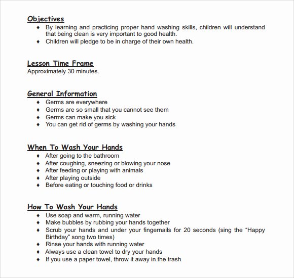 Early Childhood Lesson Plan Template Unique Sample toddler Lesson Plan Template 8 Free Documents In