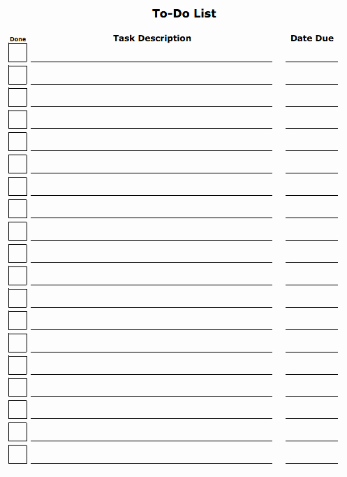 Editable Checklist Template Word Lovely 7 Free to Do Task List Templates Excel Pdf formats