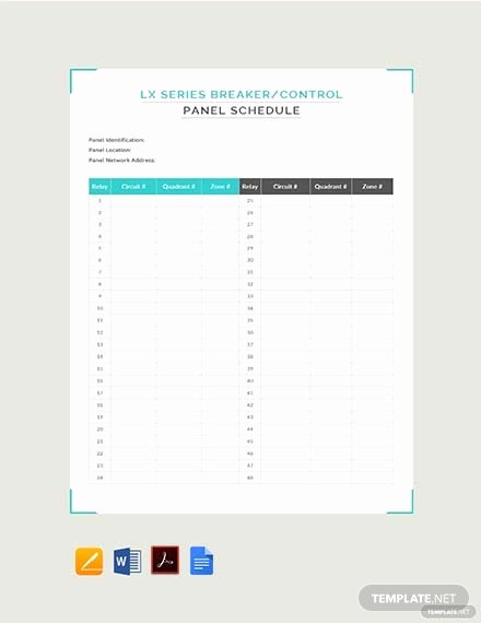 Electric Panel Schedule Template Luxury Free Electrical Panel Schedule Template Download 173