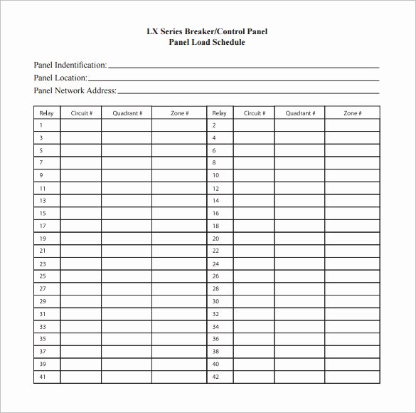 Electrical Panel Directory Template Fresh Distribution Board Schedule Template Excel – Printable