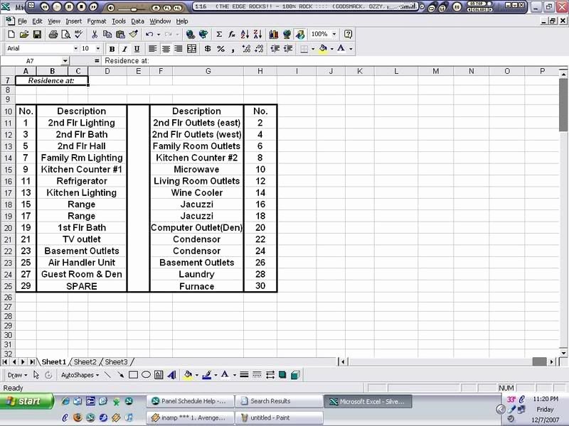 Electrical Panel Schedule Template Excel New Panel Schedule Help