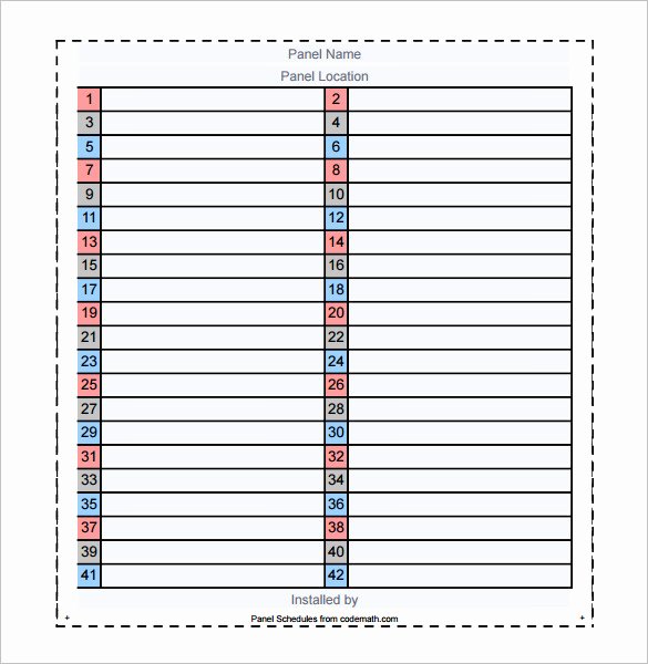 Electrical Panel Schedule Template Inspirational 19 Panel Schedule Templates Doc Pdf