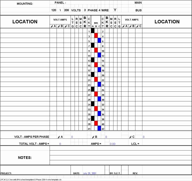 Electrical Panel Schedule Template New 21 Panel Schedule Template Free Download