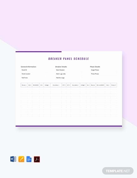 Electrical Panel Schedule Template Pdf Beautiful Free Electrical Panel Schedule Template Download 173