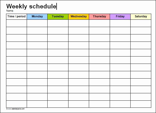 panel schedule template