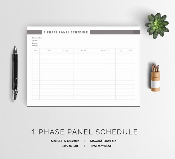 Electrical Panel Schedule Template Pdf Inspirational 19 Panel Schedule Templates Doc Pdf