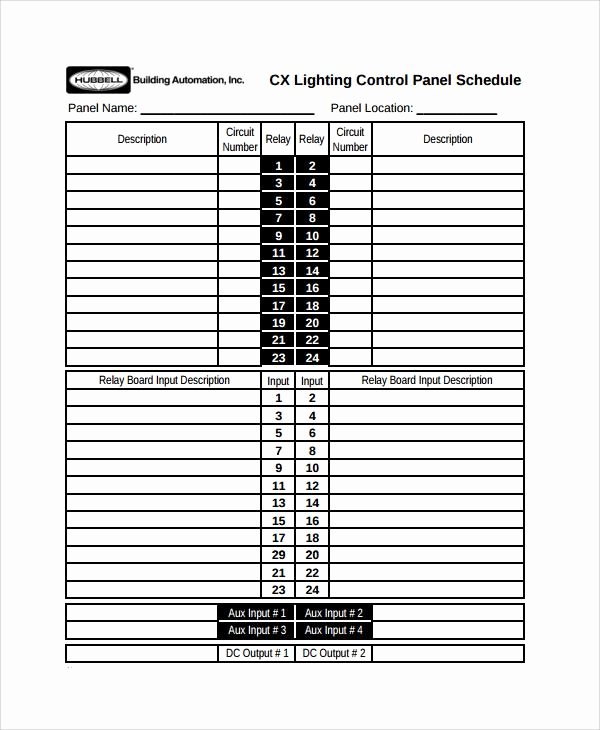 Electrical Panel Schedule Template Pdf Lovely 21 Panel Schedule Template Free Download