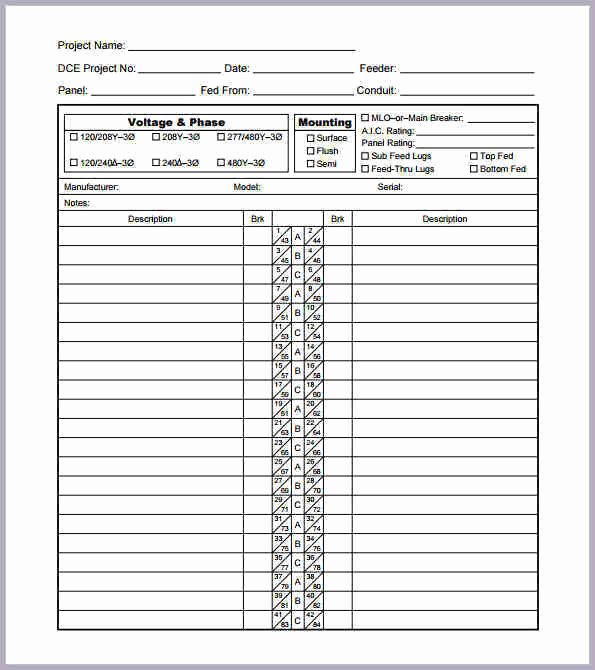 Electrical Panel Schedule Template Pdf New Adc Patch Panel Label Template Templates Resume