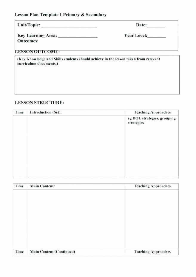 Elementary Music Lesson Plan Template Awesome General Music Lesson Plan Template – for the First 10