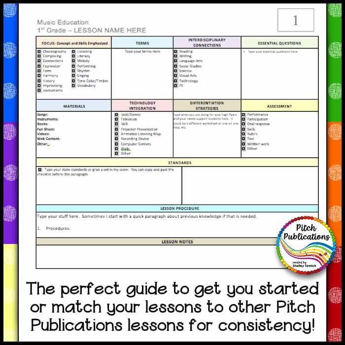 Elementary Music Lesson Plan Template Beautiful Elementary Music Lesson Plan Templates Free